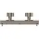 Brausethermostat in Silber mit zwei drehbaren Griffen. Ideal Standard Produkt zur Temperaturregelung in Duschsystemen. Einfache Bedienung durch seitliche Hebel.